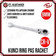 HL Premier Ratchet Ring Spanner 9MM 72T Combination Flexible Ratchet Combination Ring Spanner Revers
