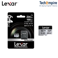 Lexar Professional Silver Plus micro SDXC UHS-I Card 64GB/128GB/256GB/512GB/1TB up to 205MB/s read u