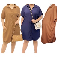 Gaela Polo Button Down Dress - For Plus Size and Pregnant Moms , fits up to XXL