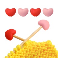 (COD) 6pcs Knitting Needle Point Protectors Point Needle Stoppers Heart Shaped Stitches Stoppers Nee