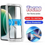 Kính Cường Lực Khung Tự Dán Dành Cho Tecno Spark 30C 20C 20 10 Pro Go 2024 2023 GO 1 Pova 6 Pro Camo