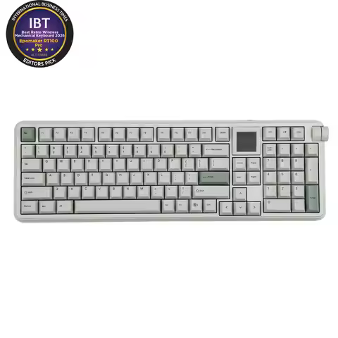 EPOMAKER RT100 PRO 100% ANSI US Layout Gasket Wired/Bluetooth/2.4Ghz Wireless Mechanical Keyboard 1.