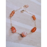Diy JInsiyun rose+hulu bracelet DIY Gold Jade rose+Gourd bracelet bracelet