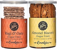 Hey Grain Cookies Home Combo-9 (Ragi &amp; Oats Sugar Free &amp; Almond Biscotti Sugar Free)