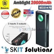 ★Baseus Amblight 20000mAh Power Bank Powerbank Portable Battery Charger PD3.0+QC3.0 Fast Charge★