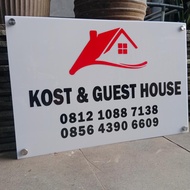 plang papan nama kost kosan akrilik 60x40 cm tebal 3mm free paking
