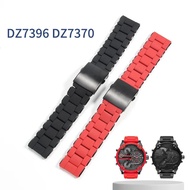 For DIESEL Dz7396 Dz7370 Dz4289 Silicone Coated Steel Accessories Double Press Buckle 24 26 28mm Sta