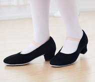 Black Dance Shoes with Block Heels