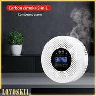 [Lovoski1] 2 in 1 Smoke & CO Leak Detector LCD Display Detector Portable CO Alarm Detector CO Monito