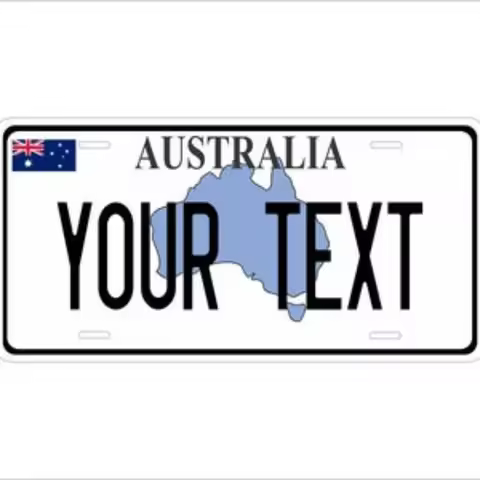 Custom Australia Map Novelty Metal License Plate Personalized ATV Moped Mini Bike Home Garage Decor 