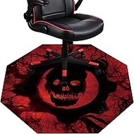 51" X51" IBETTO Gaming Chair Mat, High Class Natural Rubber Computer Chair Mat for All Kinds of Hard Wood Floor Mat, Noise Cancelling Gaming Rug–Anti-Slip Gaming Floor-Office Chair Mat-Red Portrait