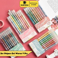 9pcs Gel pen set colors/ Colorful Pens cute morandi Color