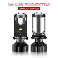 Y6 H4 LED Projector Headlight Projector Lens with Fan Cooling 90W Automobile Hi Lo Beam Bulb 6500K