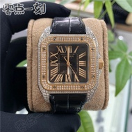 Cartier Cartier Men's Watch Women's Watch Medium Santos Series Automatic Mechanical Rear Diamonds