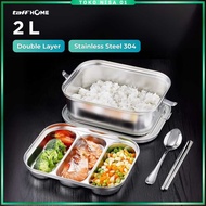 TaffHOME 304 Stainless Steel Lunch Box 2L - HS233