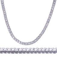 16" Choker Tennis Necklace Fashion Lab Diamond Silver Plated Solitaires Chain Women's Rapper Hip Hop