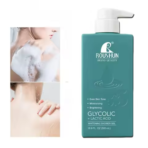 500mlLarge Capacity GLYCOLIC+LACTIC ACID shower gel Smooth and Moisturizing Skincare Hydrating Showe