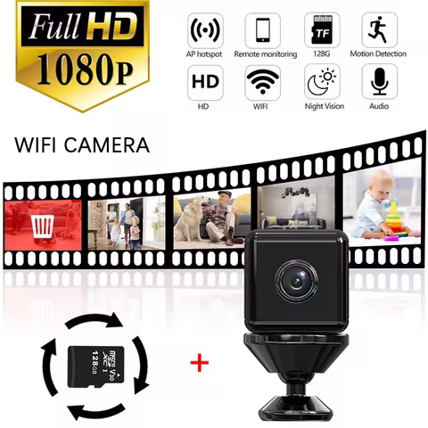X6D Small Square HD Camera 2.4Ghz Wifi Home Security System Equipment Intelligent Infrared Night Vis