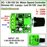 PWM 1803BK Motor Speed Controller/Dimmer DC Lampu LED 1.8-15V 2A 30W