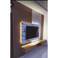 TV Cabinet 10ft with glossy marble panel