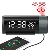Hot Sale Household Projection Clock Alarm Clock USB Charging Electronic Clock Dual Alarm Clock Clock