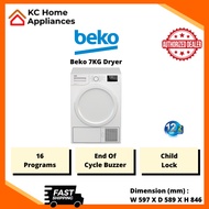 Beko 7KG Dryer | 16 Programs | Child Lock | DPS7405XW3 | 2 Years General Warranty | 12 Years Motor Warranty