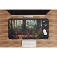 Botanical Desk Mat - Plant Desk Mat, Pixel Art, Floral, Aesthetic, Large Mouse Pad, Gaming, Nature, Desk Accessories, Extra Large, Custom