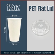 [50pcs] White Paper Cup 12oz / 16oz with PS/PET Lid Set Disposable Party Cups