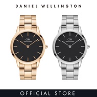 Daniel Wellington Iconic Link 40mm Rose gold / Silver with Black Dial / Watch for Men นาฬิกาผู้ชาย