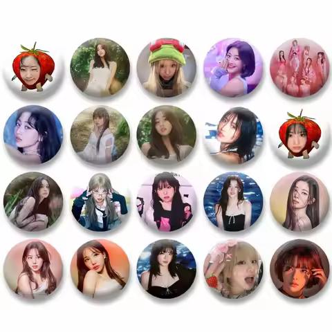 Kpop Twice Lovely Coin Badges Handmade Round Brooch on Hat Clothes Bag Decor Nayeon Jeongyeon Momo S