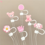 0.4in Diameter Cute Silicone Straw Covers Cap for Stanley Cup, Dust-Proof Drinking Straws Reusable S