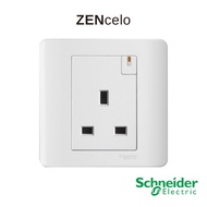 Schneider ZENcelo 13A Switched Socket w/Ondicator