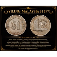 Malaysia 🇲🇾 RM1 1971 Parliament Series Coin | First Year Issue | Original Old Ringgit Coin