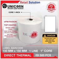 Thermal Receipt Sticker Label 100x150 mm / 100 x 150 mm / 100x150mm 500pcs
