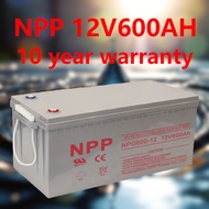 NPP 12V 600AH Deep Cycle AGM Battery Solar เหมาะเก็บไฟโซล่าเซลล์สนามบินห่างไกล 10 ปีประกัน พร้อมส่ง