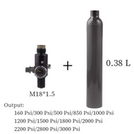 0.38L 380CC Air Tank Gas Cylinder Refill Pressure Relief Valve 200BAR 3000PSI Output 160PSI To 3000P