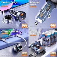 🔥CAR CHARGE🔥 MOXOM 60W TRANSPARENT LCD CAR CHARGER