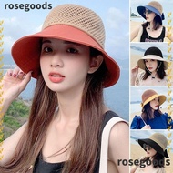 ROSEGOODS1 Bucket Hat Summer Panama Hat UV Protection Wide Brim Sunshade Hat