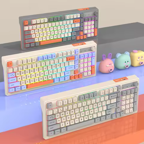 K98 Wireless Gaming Mechanical Feel Keyboard 2.4G+Bluetooth Dual-mode Backlight Desktop PC/Notebook 