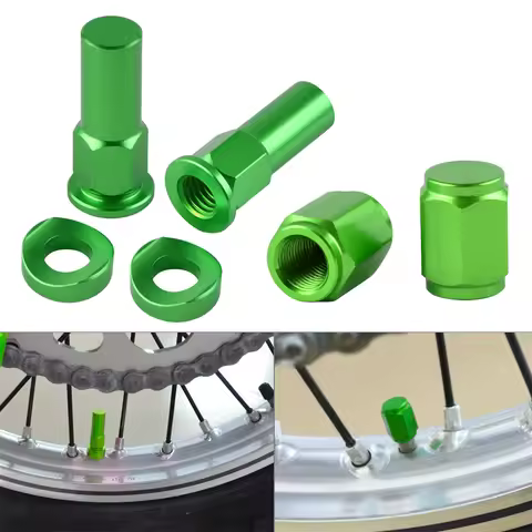 Dirt Bike Rim Lock Nuts Bolts Spacer Motocross Valve Cap For Kawasaki KX125 KX250 KX450 KX250F KX450