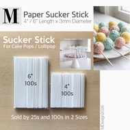 Sucker Stick 6” / 4”, 3mm Diameter
