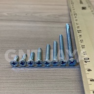 Screws + Philip FAB 6x2 Four (5cm), 6x3 Four (7cm) contains 25 pieces of silver and white clip screw