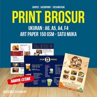 Print Brochures, Flyer A5, A6, A4, F4 1 face, Art Paper