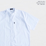 เสื้อเชิ้ตคอจีน แขนสั้น เสื้อผู้ชายอ้วน ไซส์ใหญ่ ผ้าออกฟอร์ด (Oxford Shirt) 2XL 3XL 4XL 6XL 8XL