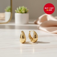 UP9.ACC Korean Cute Wide Base Golden Waterdrop Earrings KT540 Ladies Round Earrings