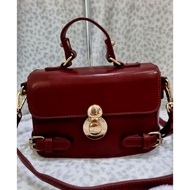DUSTO CAMBODIA CODED RED MAROON LEATHER SLING BAG