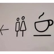 Aesthetic Toilet Signage/ Wifi Sign/ Door Sign/ Papan Tandas Black/White Acrylic Cafe Airbnb Office