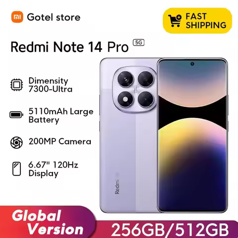 Xiaomi Redmi Note 14 Pro 5G Global Version Smartphone 7300-Ultra NFC 200MP AI camera 1.5K 120Hz AMOL