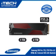 Samsung 990 Pro 1TB, 2TB PCIe 4.0 NVMe M.2 Internal SSD with Heatsink