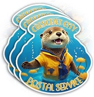 (3PCS) Crescent City Otter Sticker Acotar Postal Service - Cute Otter Bookish Book Lover 2" Die-Cut 
